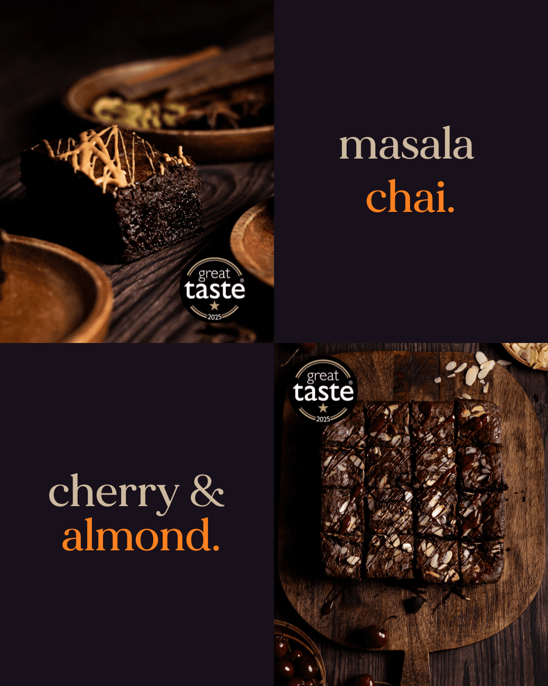masala chai and cherry and almond brownies great taste winners